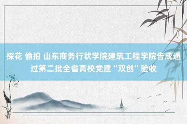 探花 偷拍 山东商务行状学院建筑工程学院告成通过第二批全省高校党建“双创”验收