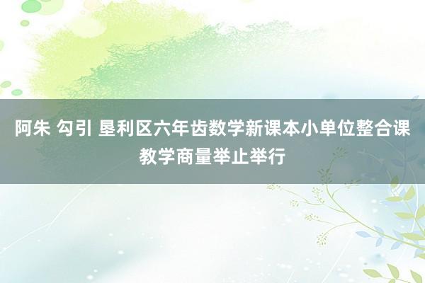阿朱 勾引 垦利区六年齿数学新课本小单位整合课教学商量举止举行