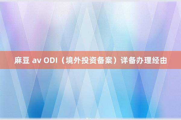 麻豆 av ODI（境外投资备案）详备办理经由