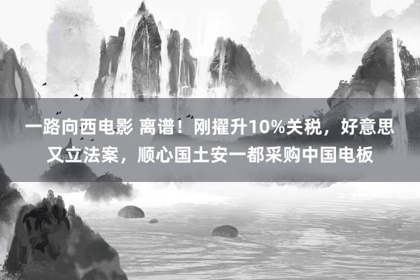 一路向西电影 离谱！刚擢升10%关税，好意思又立法案，顺心国土安一都采购中国电板