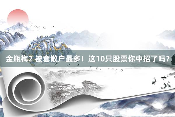 金瓶梅2 被套散户最多！这10只股票你中招了吗？