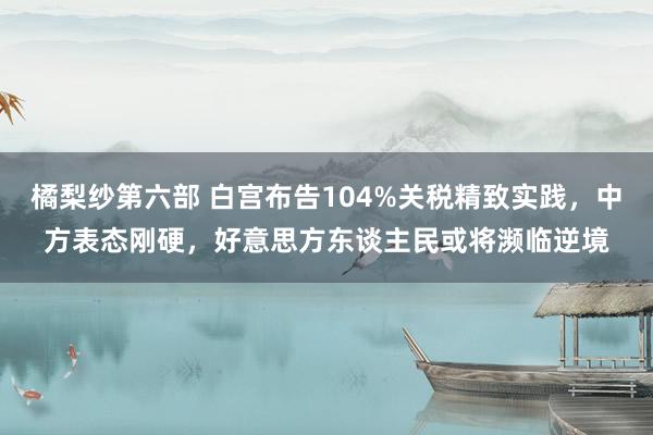 橘梨纱第六部 白宫布告104%关税精致实践，中方表态刚硬，好意思方东谈主民或将濒临逆境
