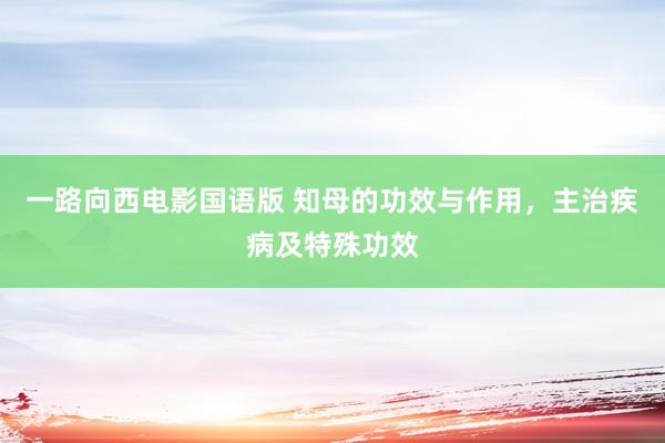 一路向西电影国语版 知母的功效与作用，主治疾病及特殊功效